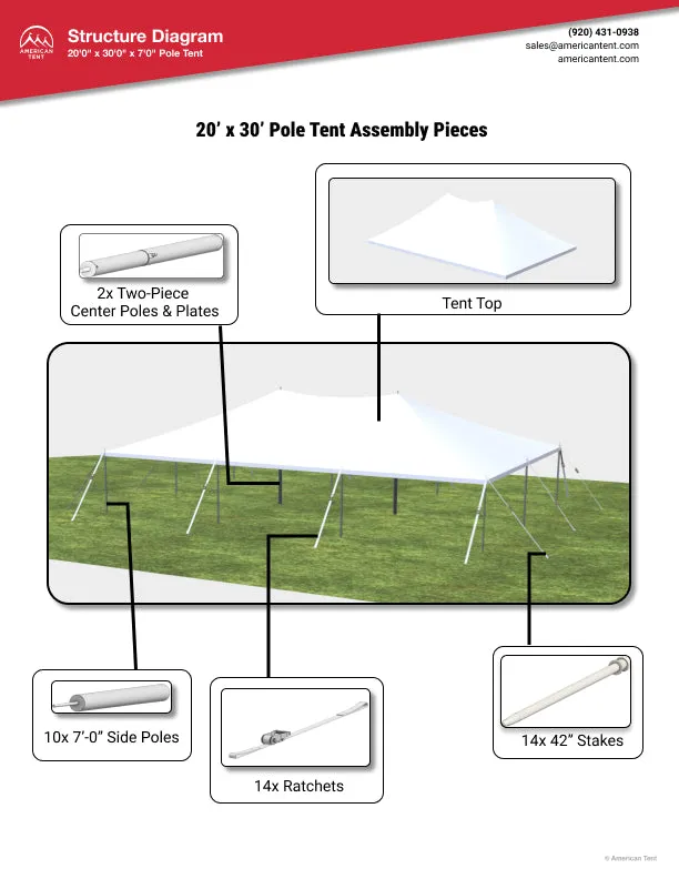 20x30 Pole Tents For Sale