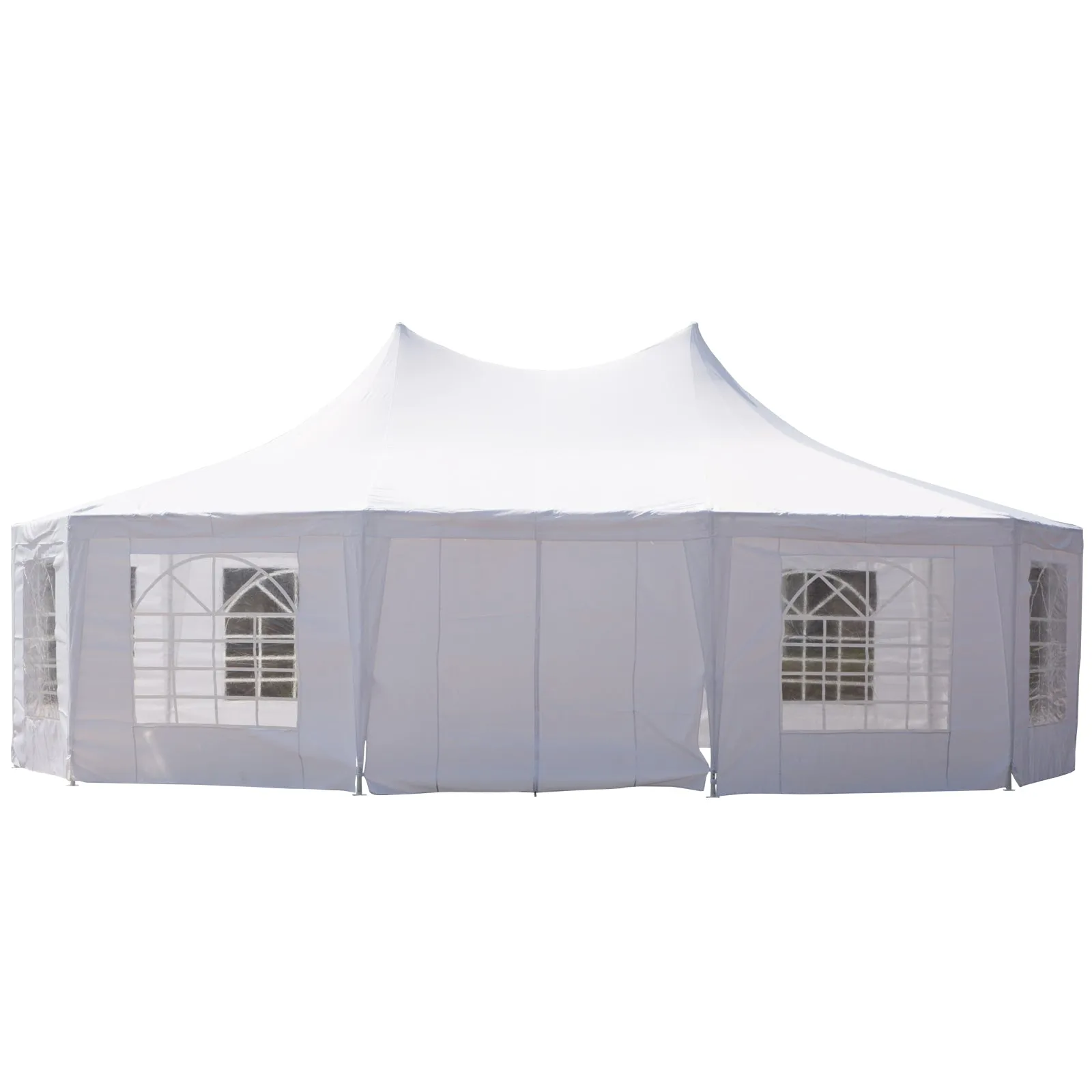 30x20 ft Decagonal Wedding Party Marquee Carport Canopy Tent with Removable Walls - White