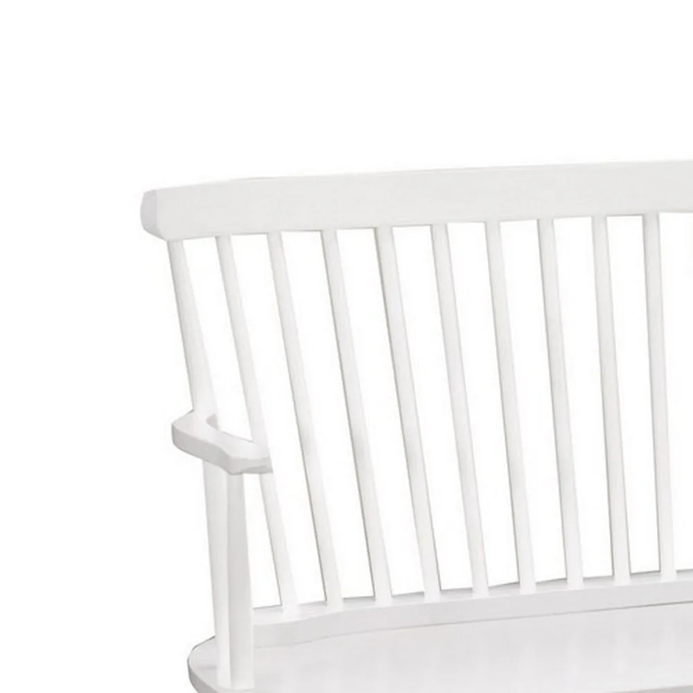 48" Spindle Back Bench with Splayed Legs, White By Casagear Home