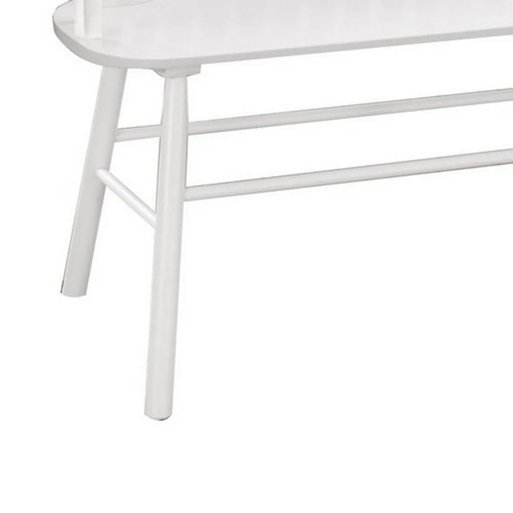 48" Spindle Back Bench with Splayed Legs, White By Casagear Home