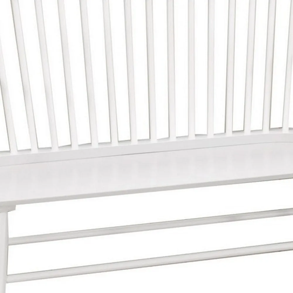 48" Spindle Back Bench with Splayed Legs, White By Casagear Home