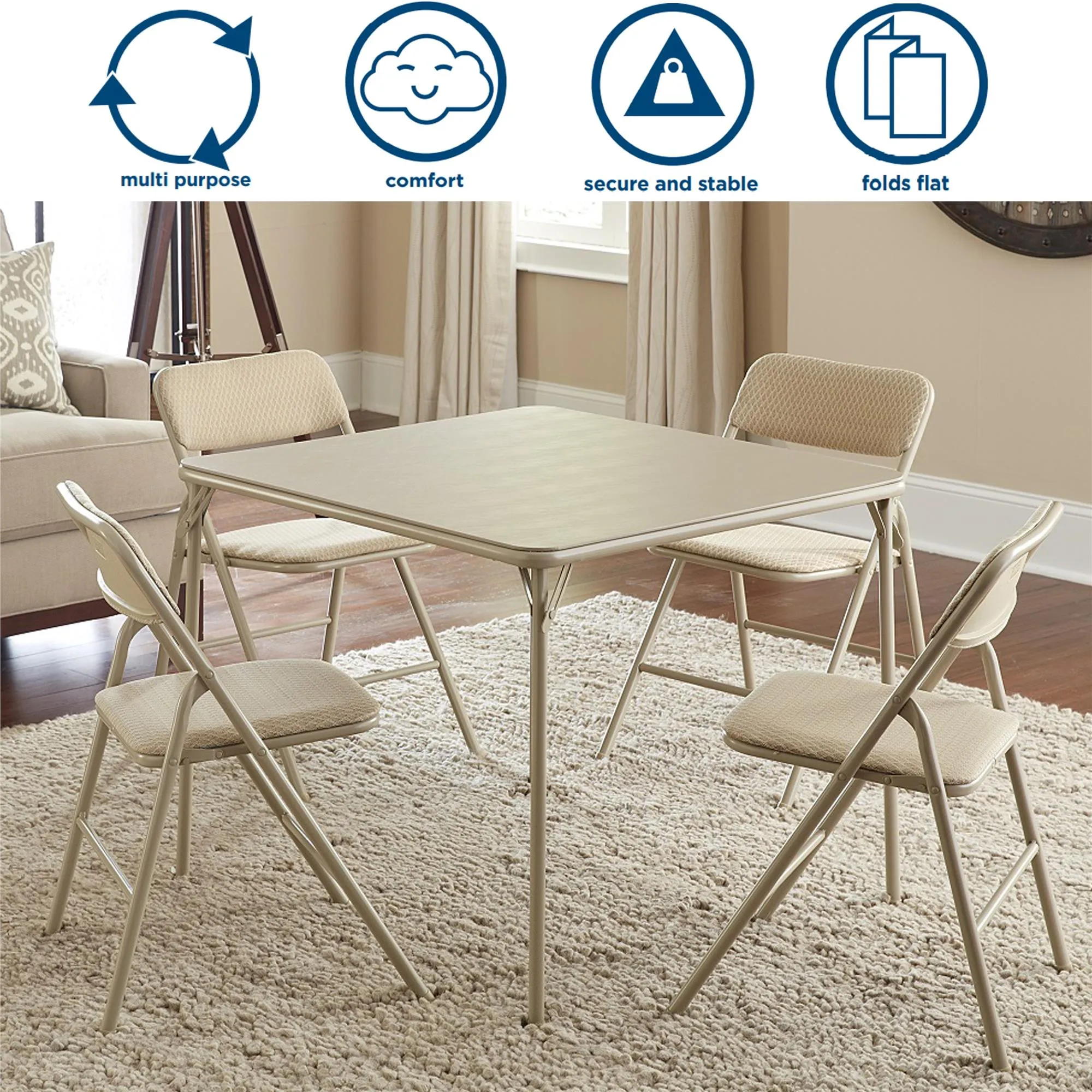 5-Piece Folding Table and Chair Set