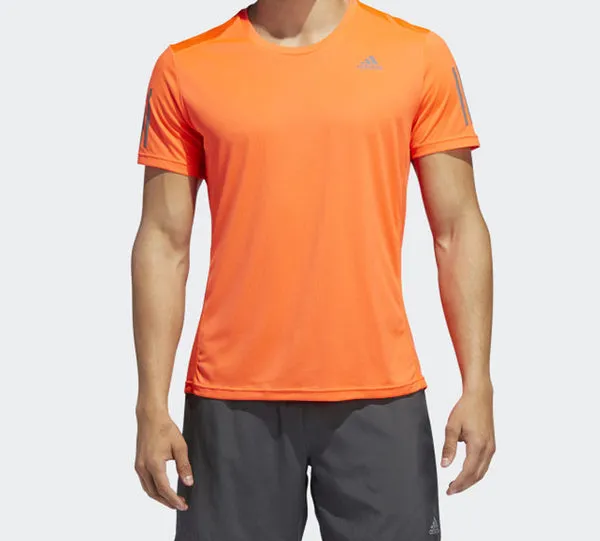 adidas Gym Breathable Short Sleeve T-Shirt Orange Red