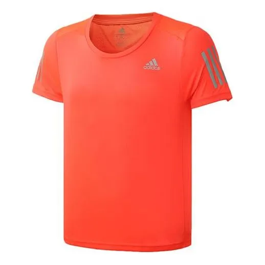 adidas Gym Breathable Short Sleeve T-Shirt Orange Red