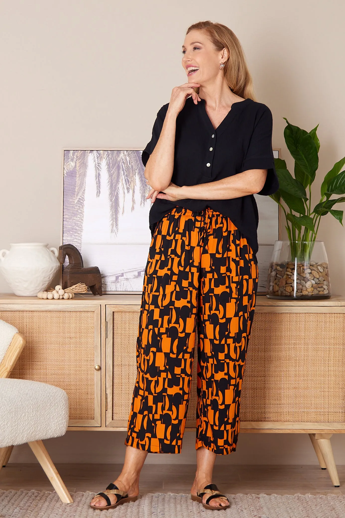 Aiko Lightweight Pants - Midcentury Orange