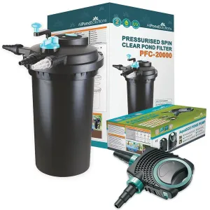 AllPondSolutions Pressurised Pond Filter Kit PFC-20000 & AquaECO-8000