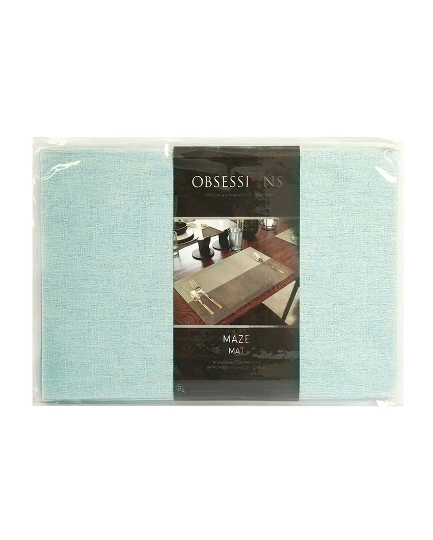 Aqua PVC Heat Resistant Table Placemats | Set of 6 | 12 x 18 inches