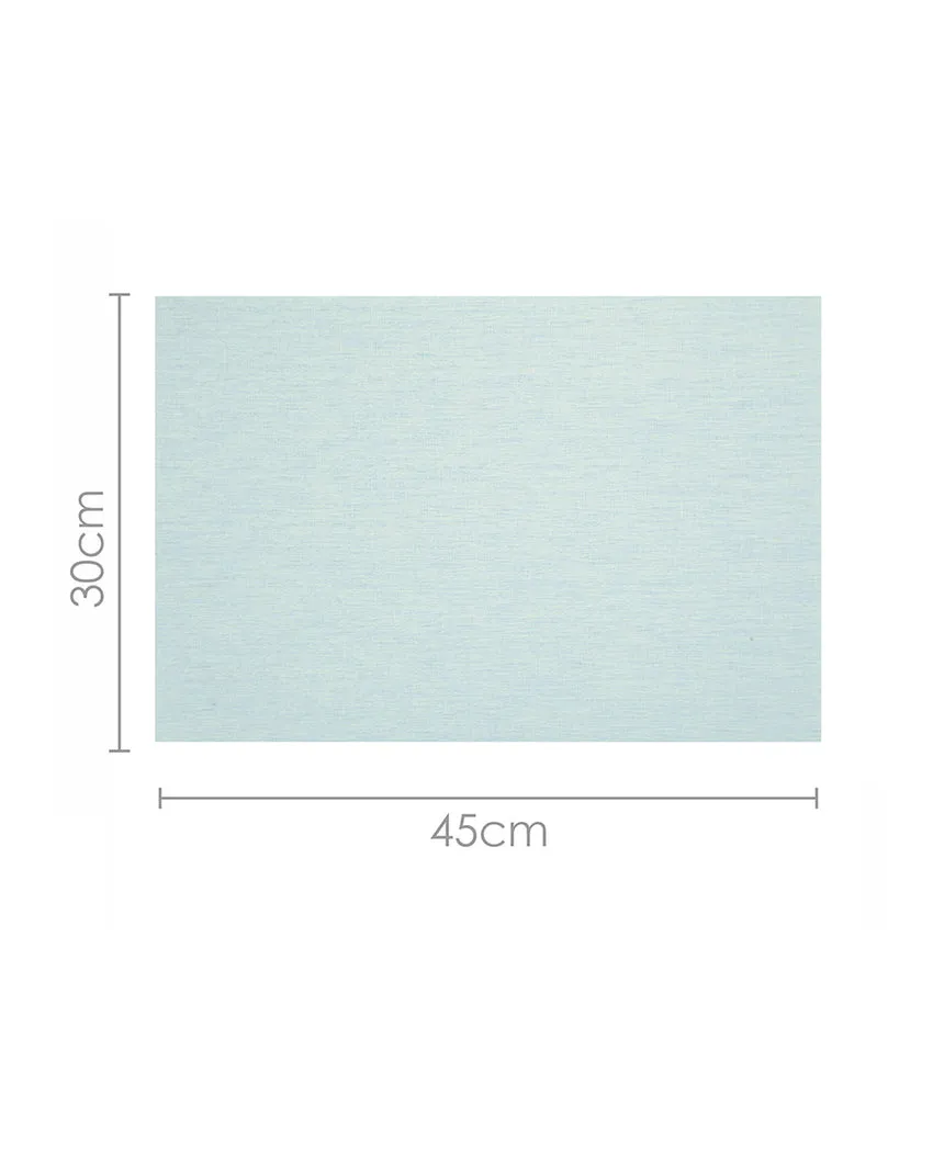 Aqua PVC Heat Resistant Table Placemats | Set of 6 | 12 x 18 inches