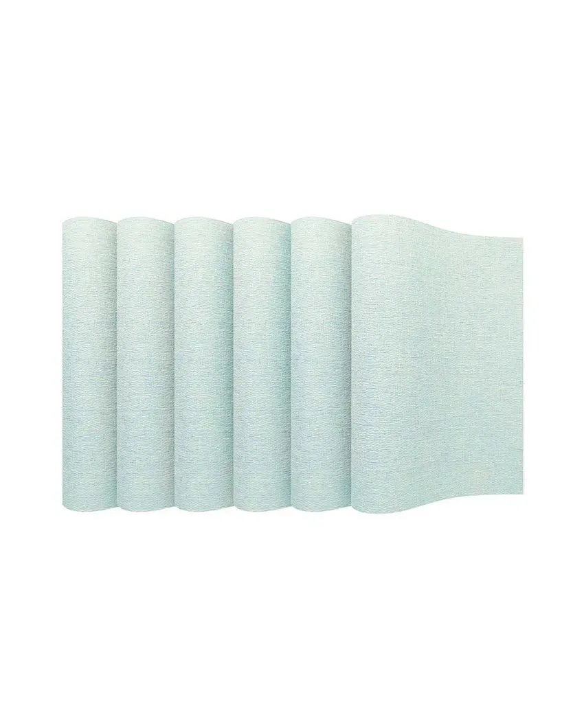 Aqua PVC Heat Resistant Table Placemats | Set of 6 | 12 x 18 inches