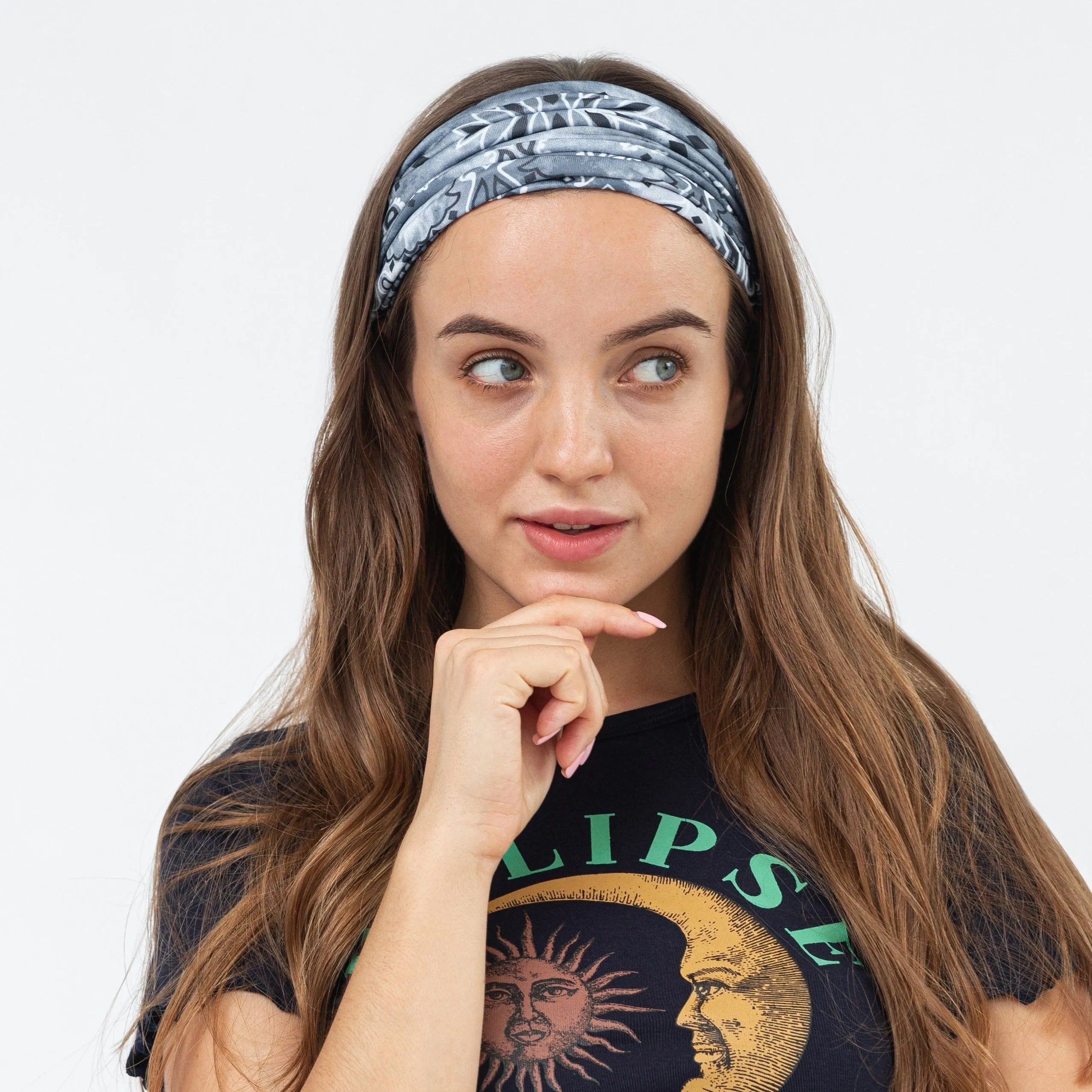 Bandana Face Mask - Grey Paisley Tie Dye (Available online only)