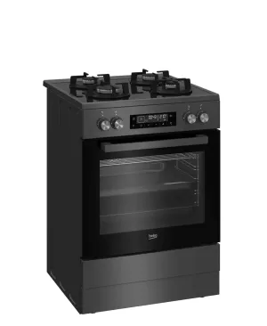 Beko 60cm Multifunction Gas on Glass Stove -Anthracite