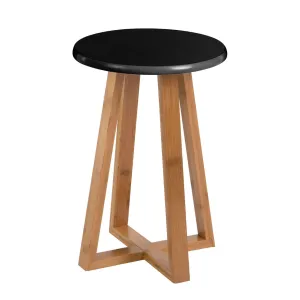 Black Bamboo Round Stool