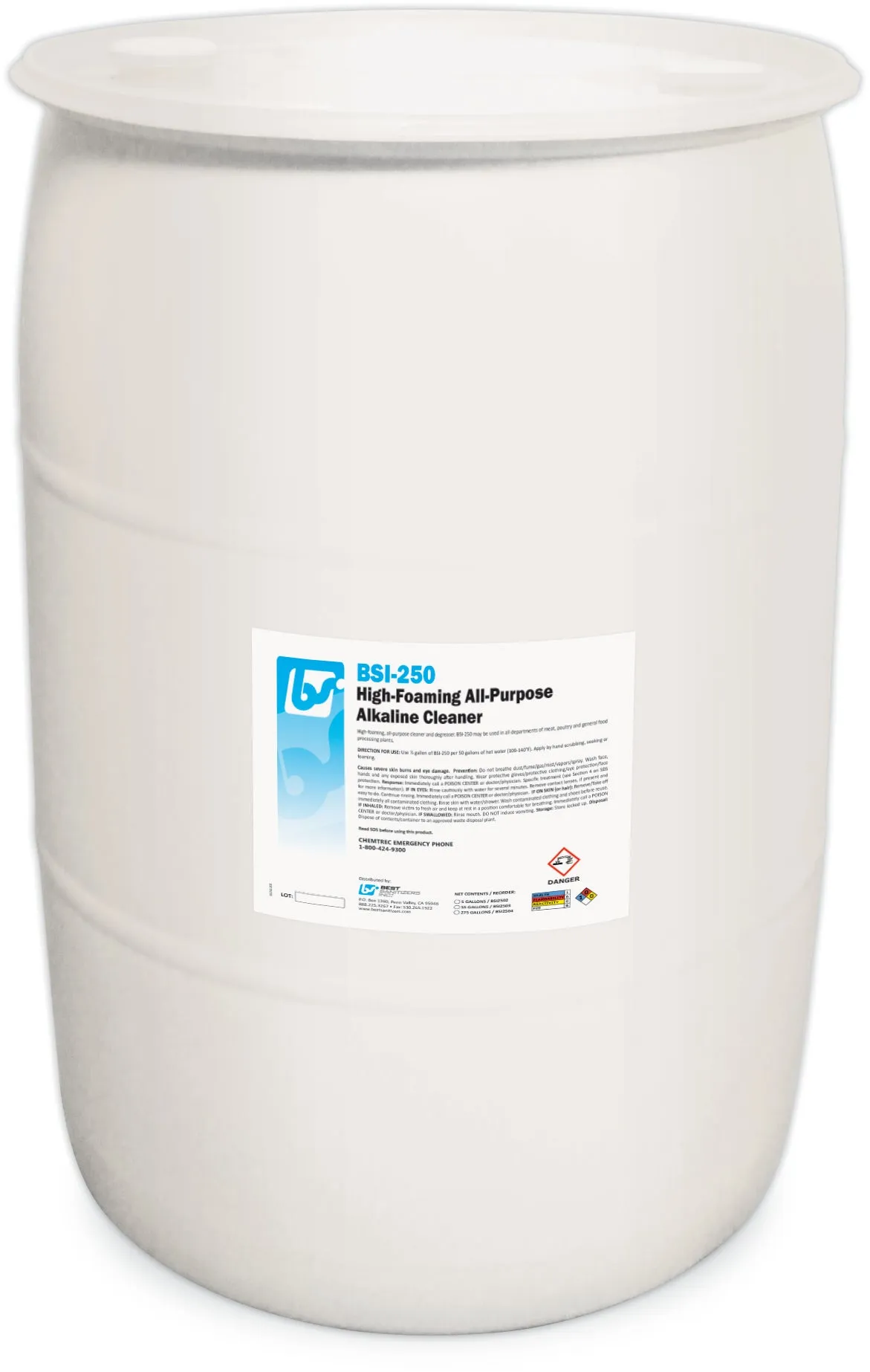 BSI-250 High-Foaming All-Purpose Alkaline Cleaner, 55 Gallon Drum (1/ea)