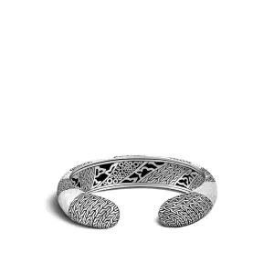 Classic Chain Hammered Kick Cuff, Black Sapphire