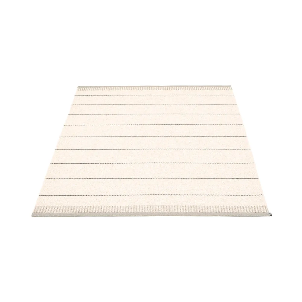 Coopers Beach Plastic Floor Mats Vanilla/Warm Grey/Granit Stripes (Multiple Sizes)