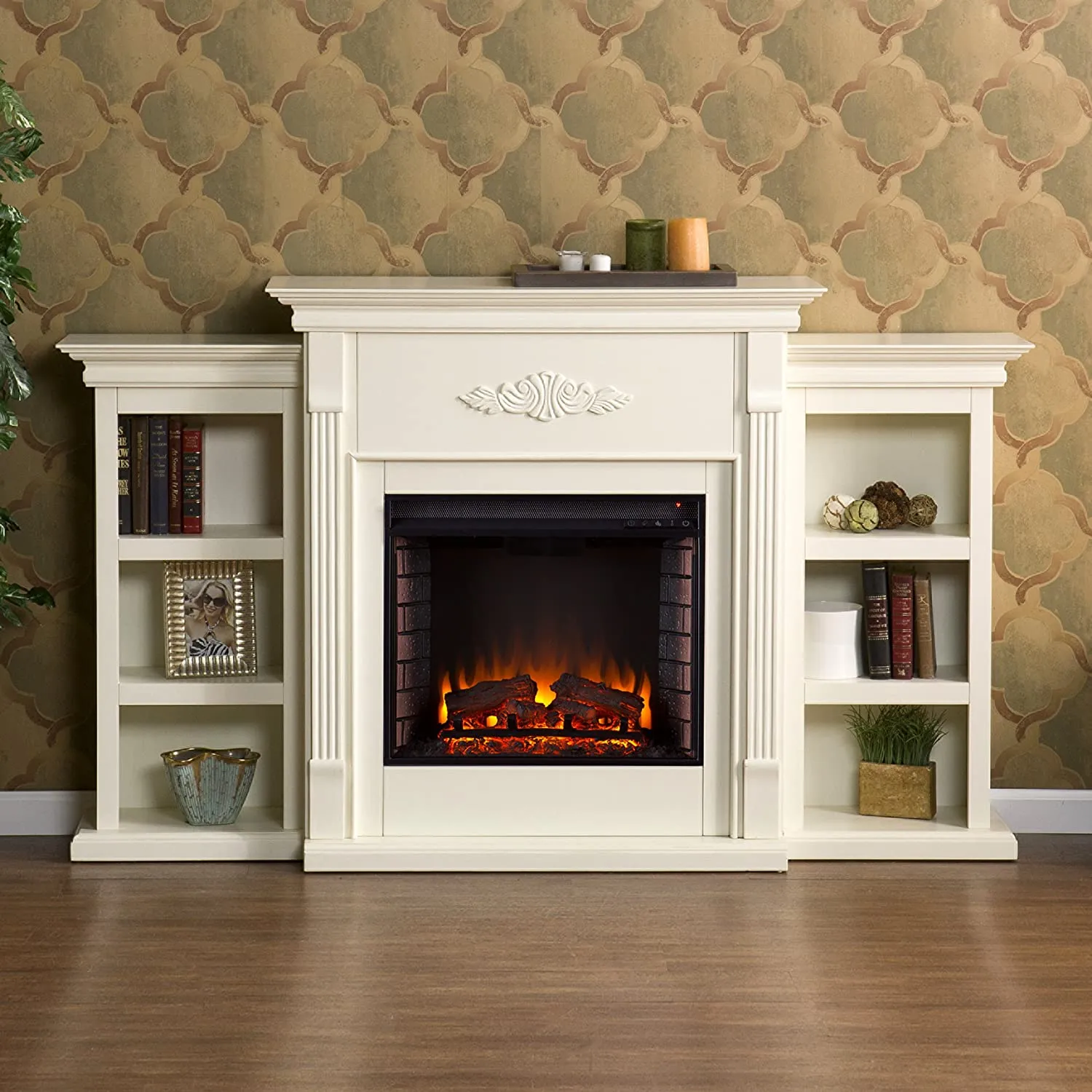 Electric Bookcases Fireplace