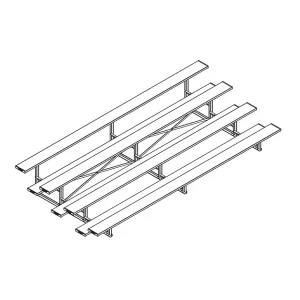 Jaypro Bleacher - 15 ft. (4 Row - Single Foot Plank) - All Aluminum