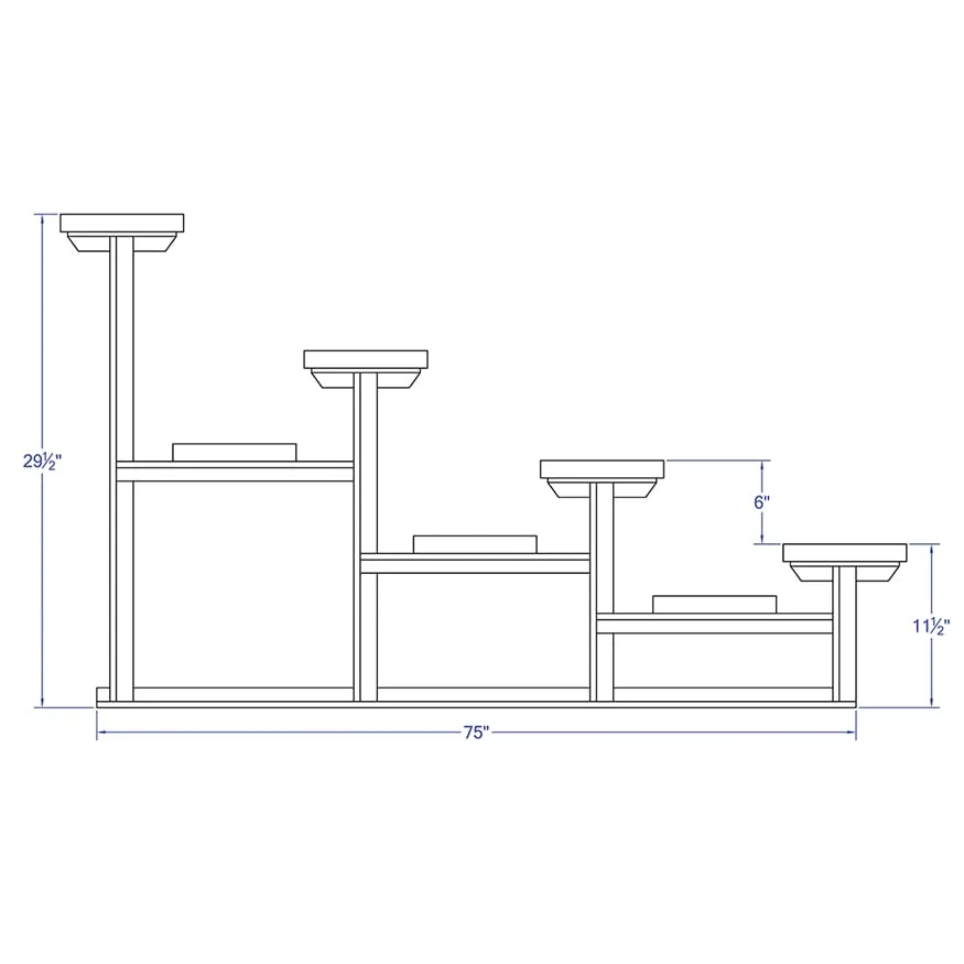 Jaypro Bleacher - 15 ft. (4 Row - Single Foot Plank) - All Aluminum