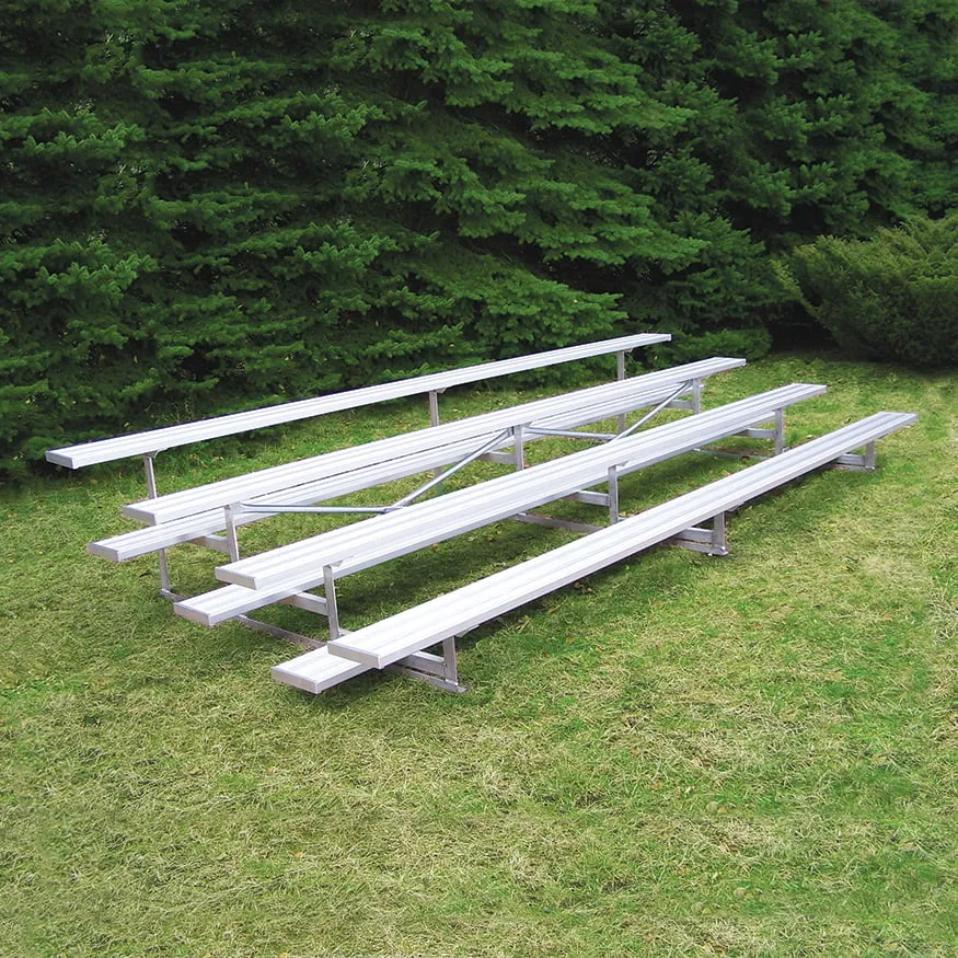 Jaypro Bleacher - 15 ft. (4 Row - Single Foot Plank) - All Aluminum