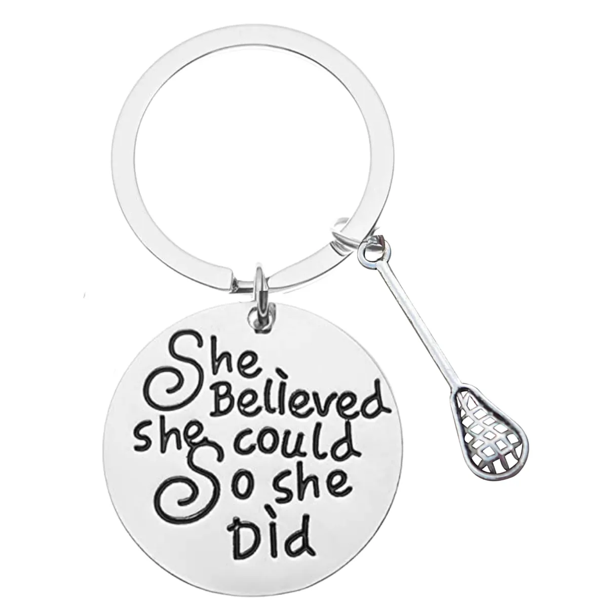 Lacrosse Keychain - She Believed She Could So She Did