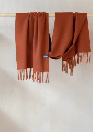 Lambswool Oversized Scarf in Rust Melange