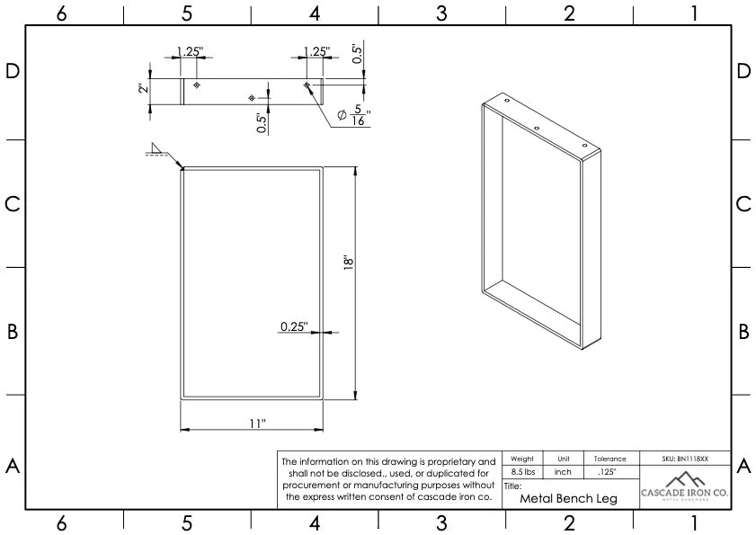 Metal Bench Legs, Set of 2