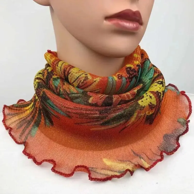 Multi-Functional Classic Summer Floral Print Neck Collar Scarf