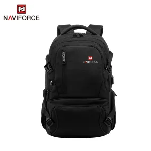 NAVIFORCE Quality Nylon Waterproof Travel Backpacks Fashion Multifunction Large Capacity and USB Hole Bag Backpack NFB6806