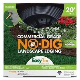 No Dig Edging Kit, Heavy-Duty, Reinforced Nylon, 20-Ft.