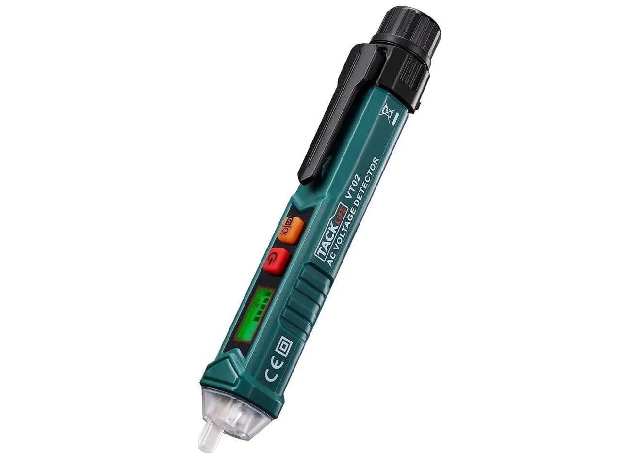 Non-Contact AC Voltage Tester with Adjustable Sensitivity, LCD Display VT02