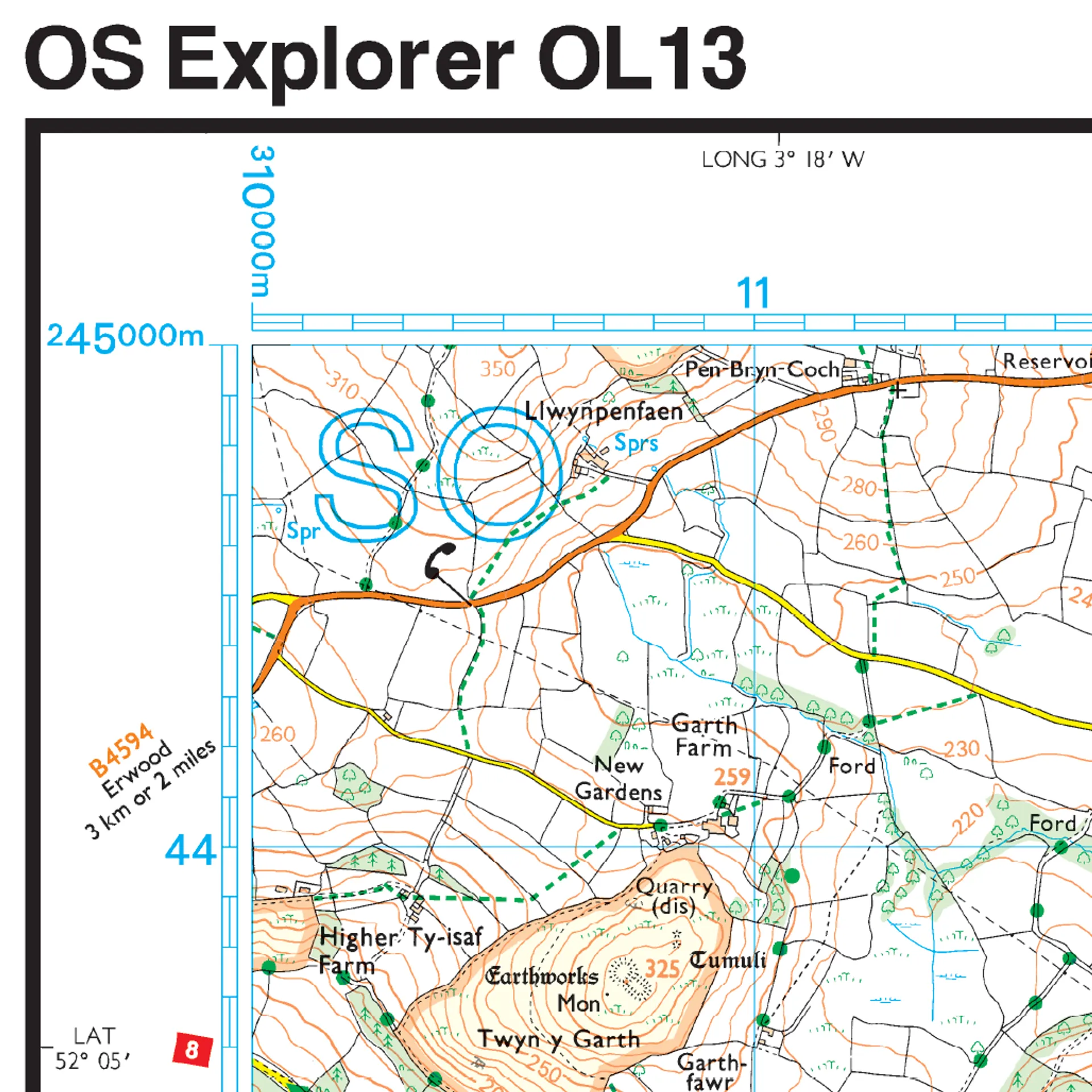 Ordnance Survey Explorer OL13 Brecon Beacons National Park Eastern Area