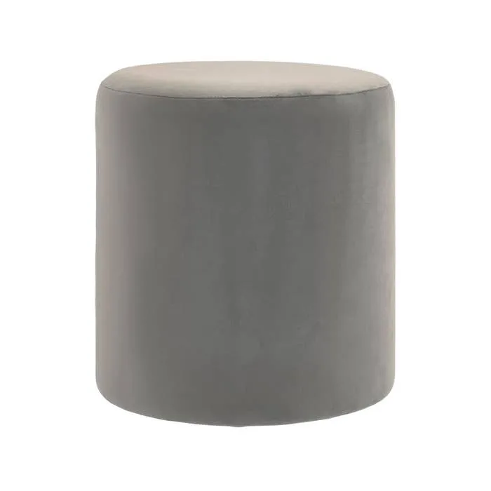 Plush Velvet Round Footstool - Mink