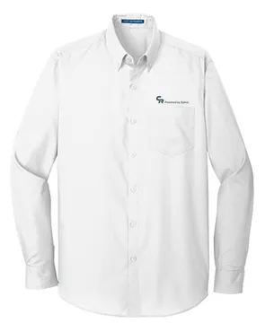 Port Authority Carefree Poplin Shirt, White [CR Powered by Epiroc]