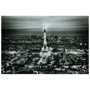 "Paris Night" Frameless Free Floating Tempered Glass Panel Graphic Wall Art