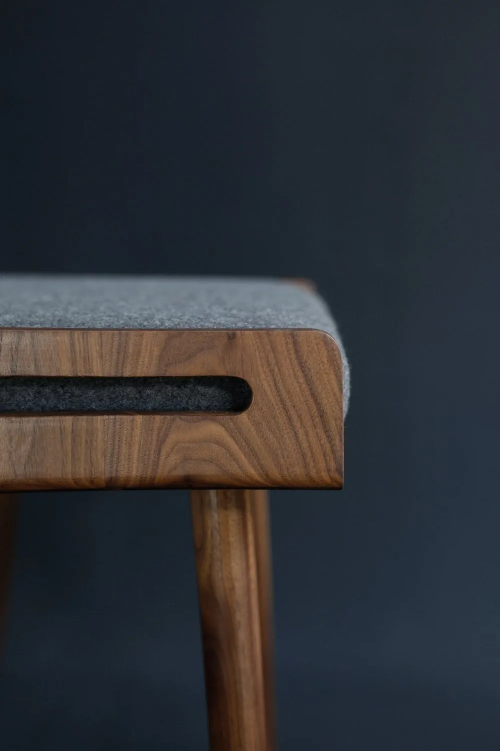 Scandinavian stool with straight legs in solid timber