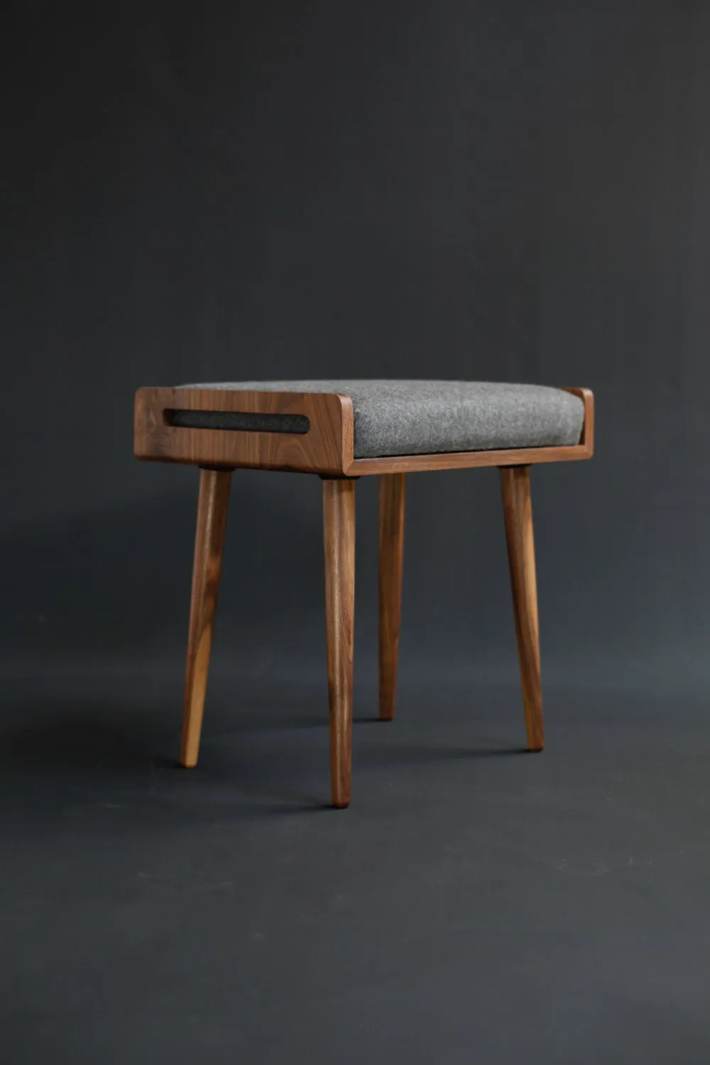 Scandinavian stool with straight legs in solid timber