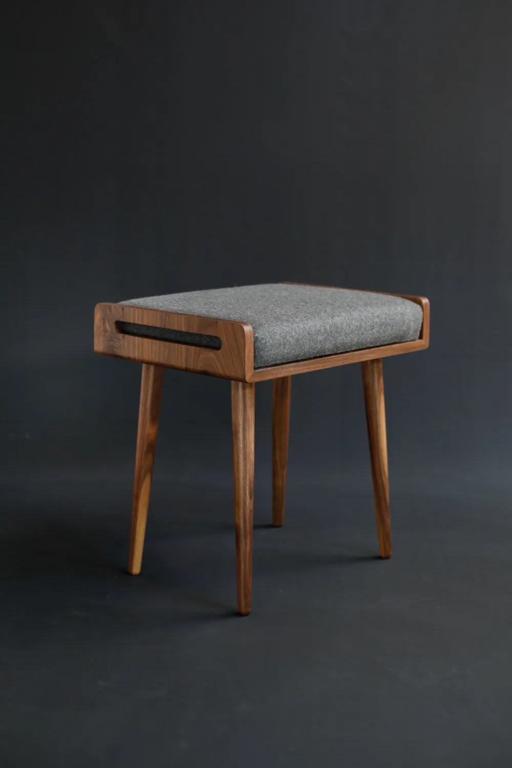 Scandinavian stool with straight legs in solid timber