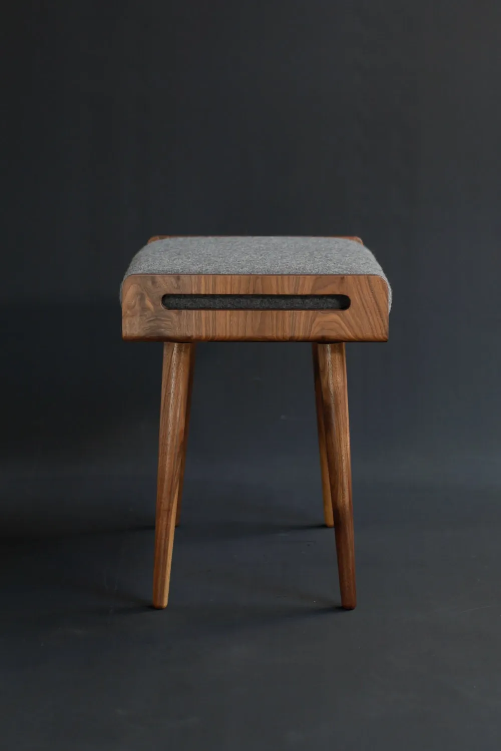 Scandinavian stool with straight legs in solid timber