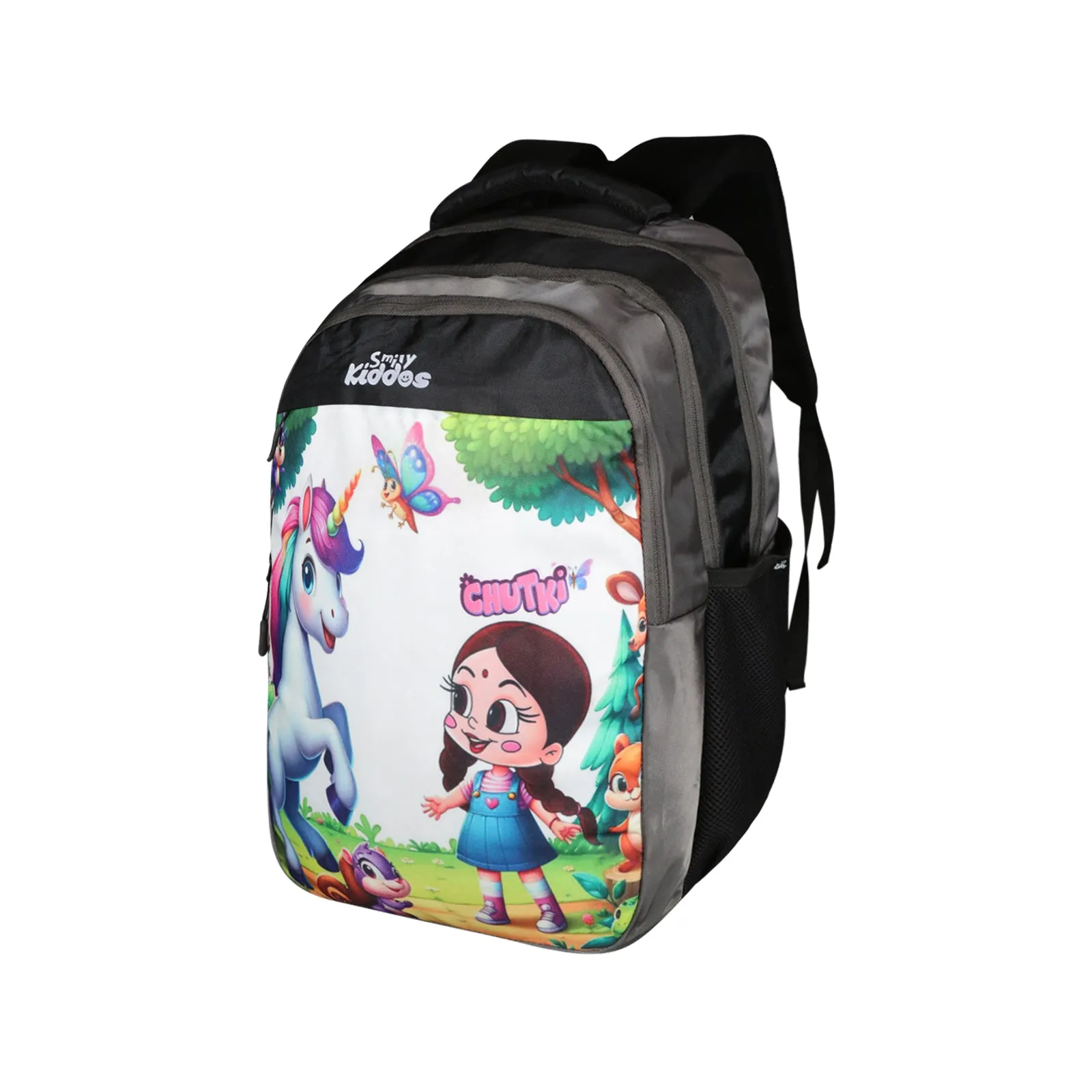 Smily Kiddos - Licensed Chhota Bheem Chutki Junior Backpack 1 - Grey