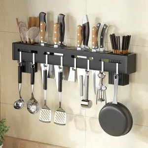 SpaceSaving Knife Storage Rack with Hooks  Kitchen Organizer