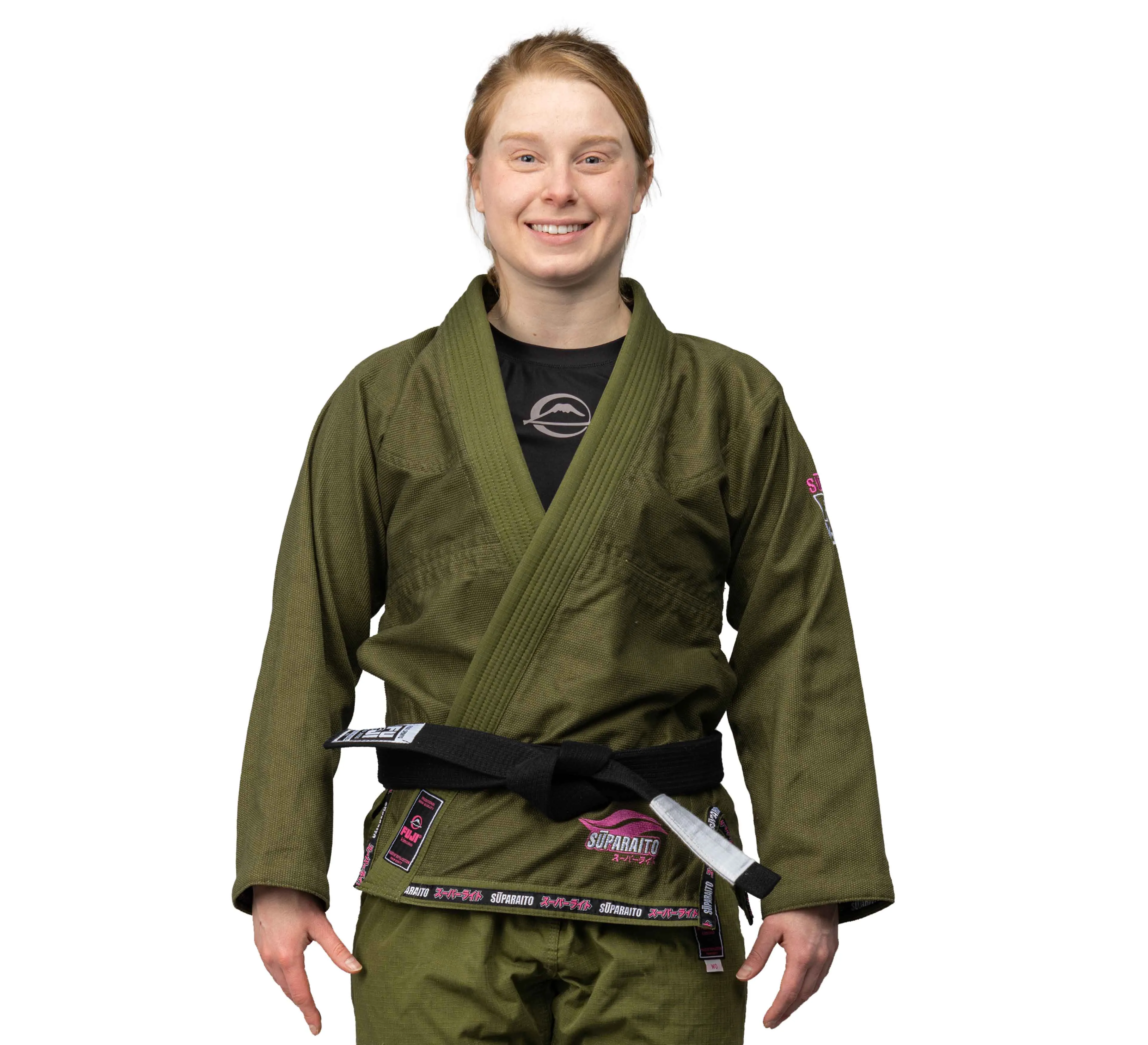 Suparaito Womens BJJ Gi Military Green and Pink