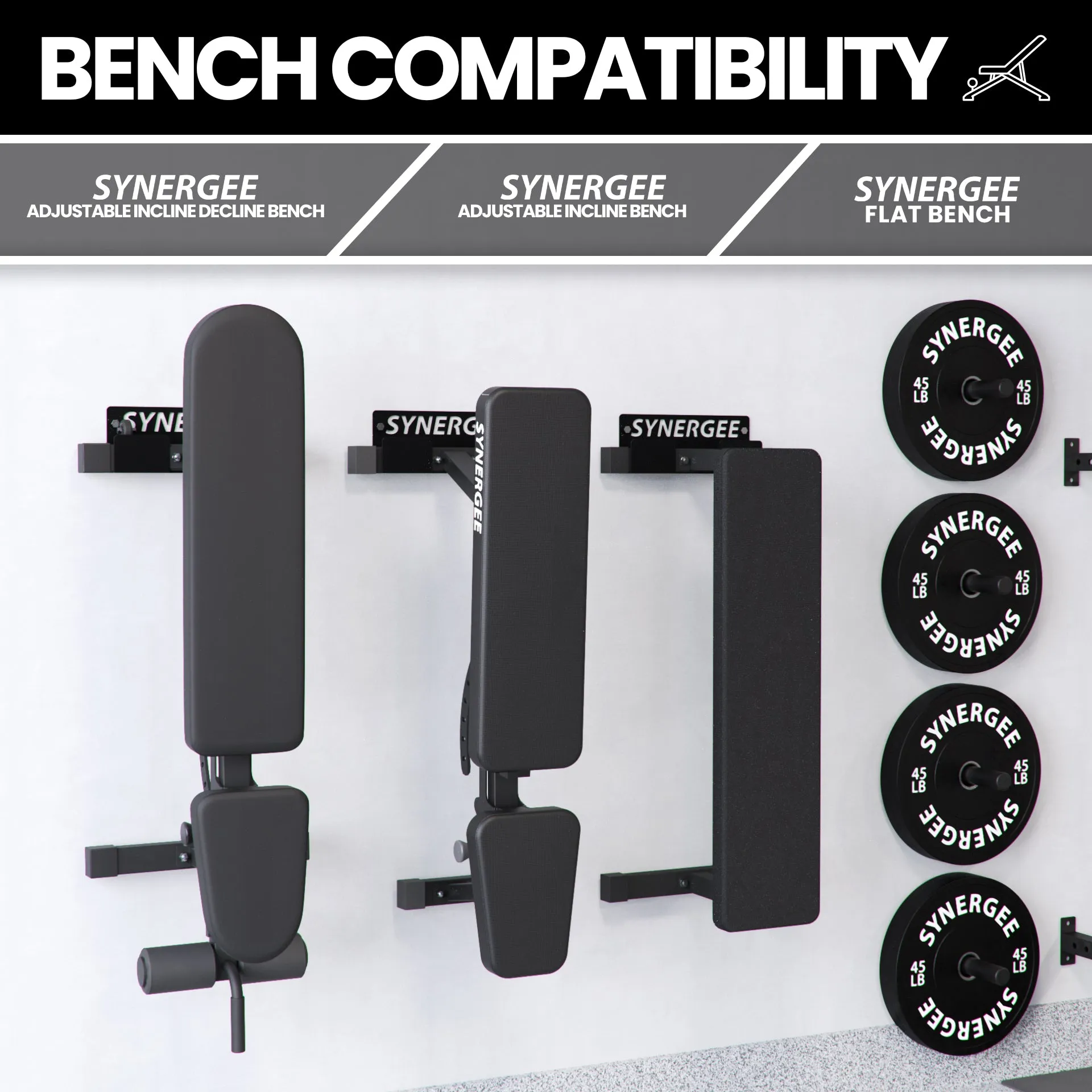 Synergee Weight Bench Storage Rack