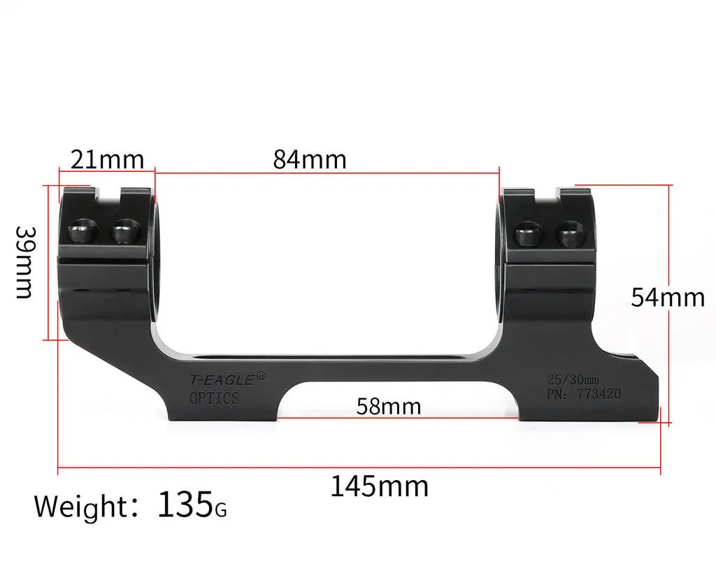 T-EAGLE SINGLE PCE DOVETAIL MOUNT, 30&25MM W/LEVEL