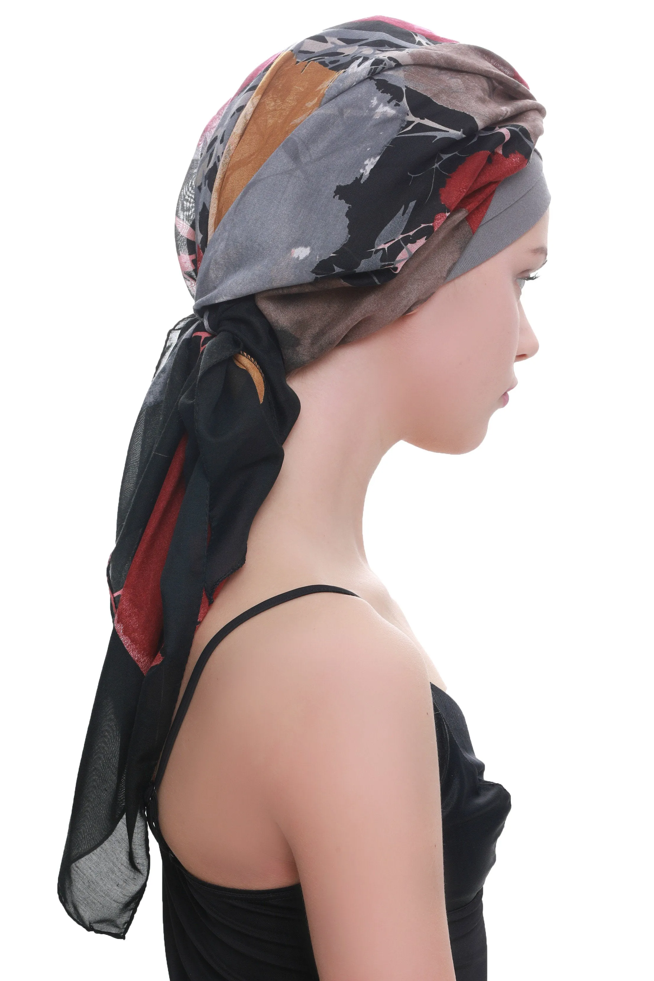 W Front Cap with Attached Head Scarf