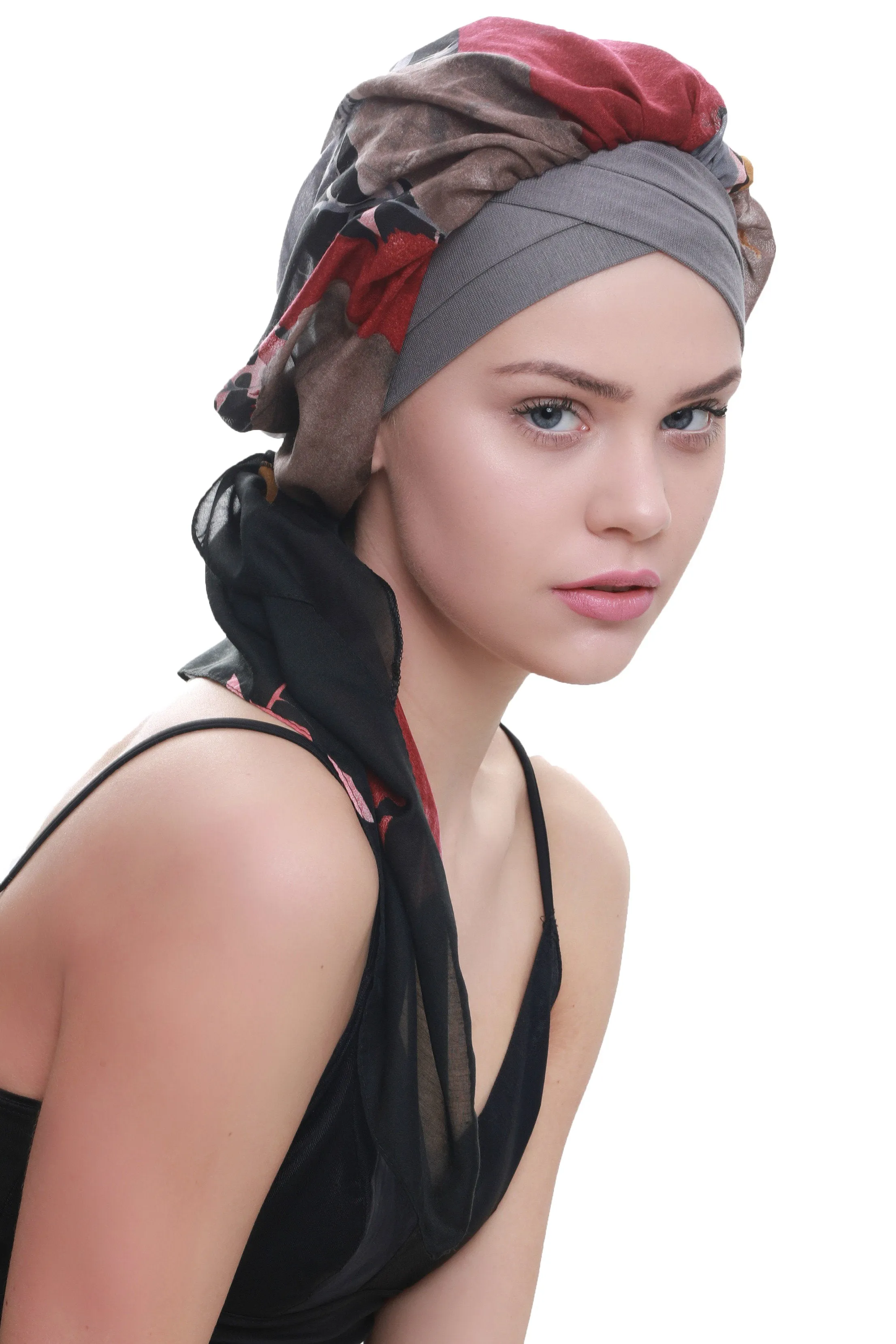 W Front Cap with Attached Head Scarf