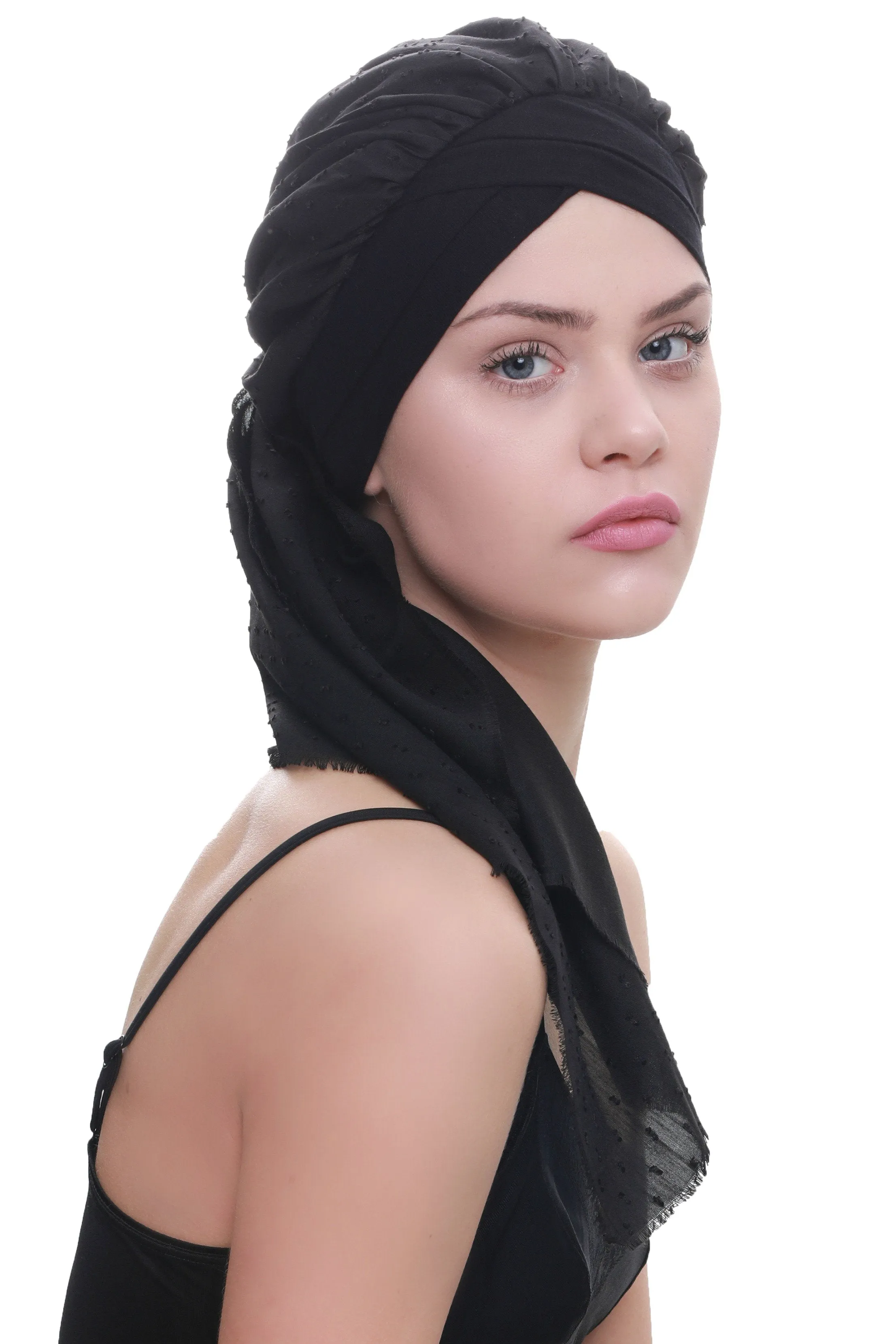 W Front Cap with Attached Head Scarf