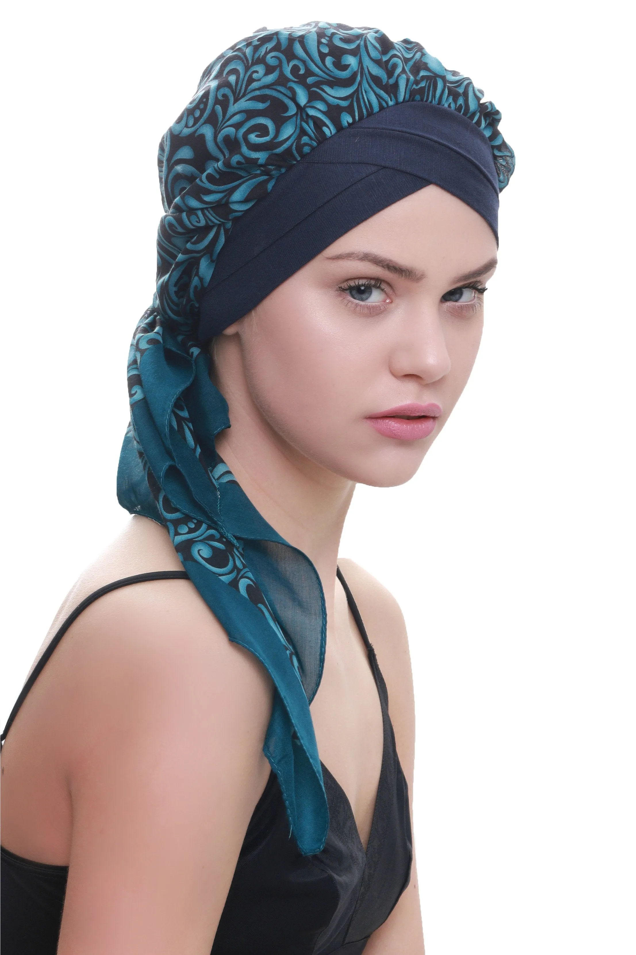 W Front Cap with Attached Head Scarf