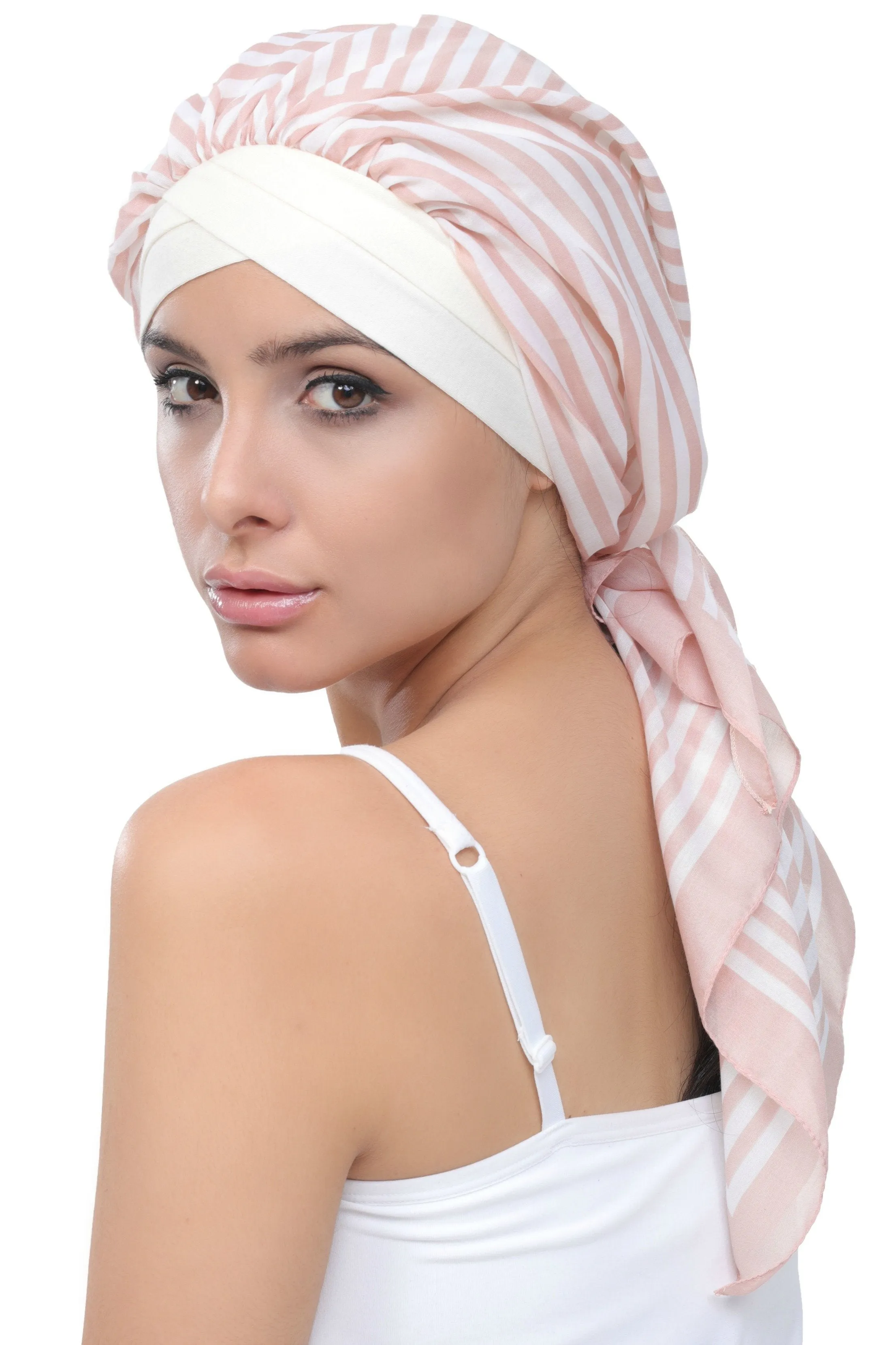 W Front Cap with Attached Head Scarf