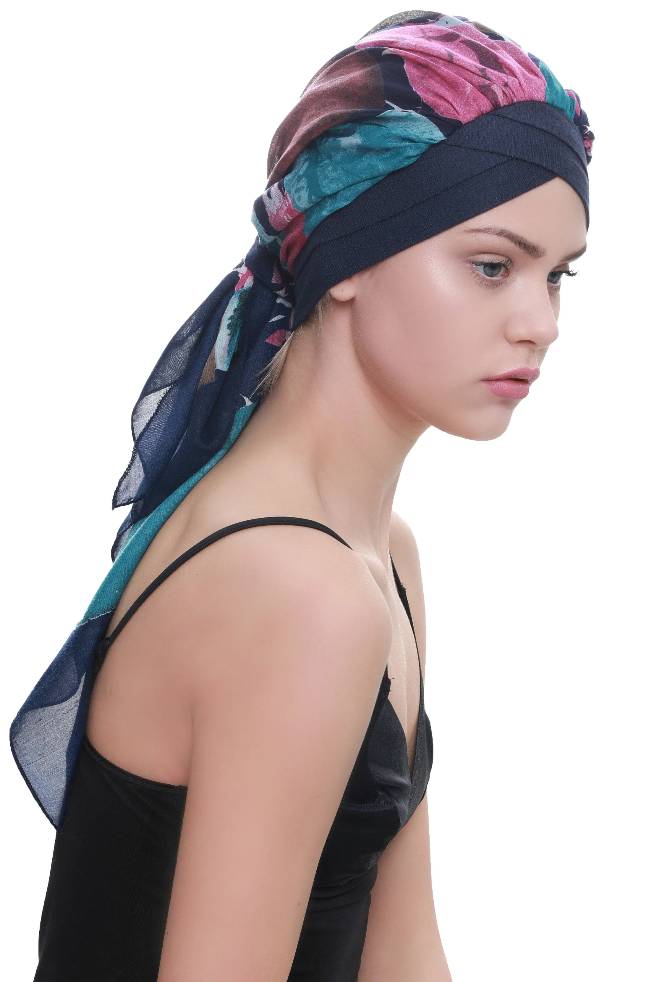 W Front Cap with Attached Head Scarf