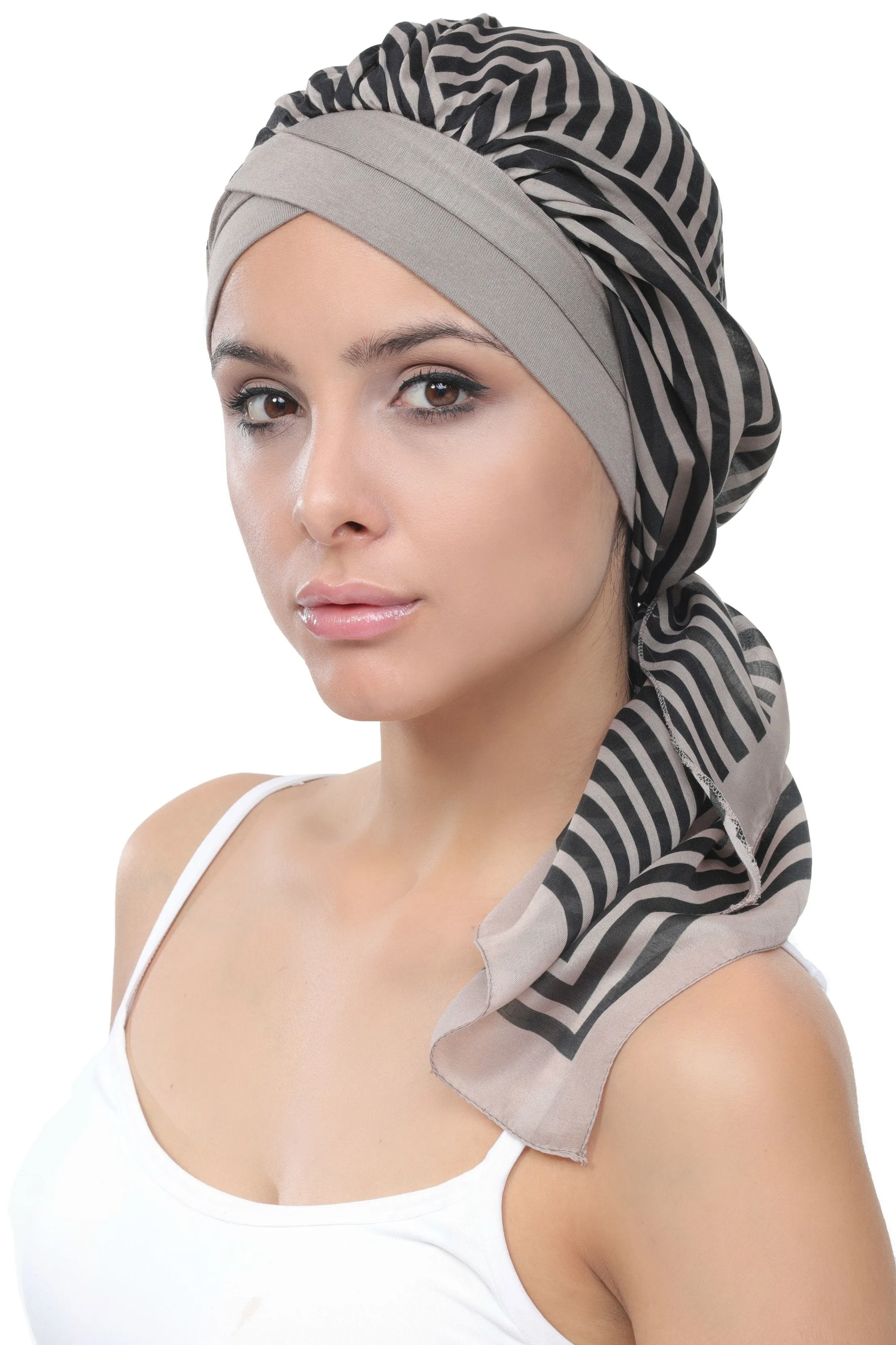 W Front Cap with Attached Head Scarf